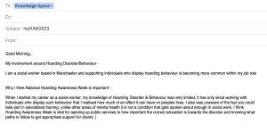 My Hoarding Awareness Week email example 1 